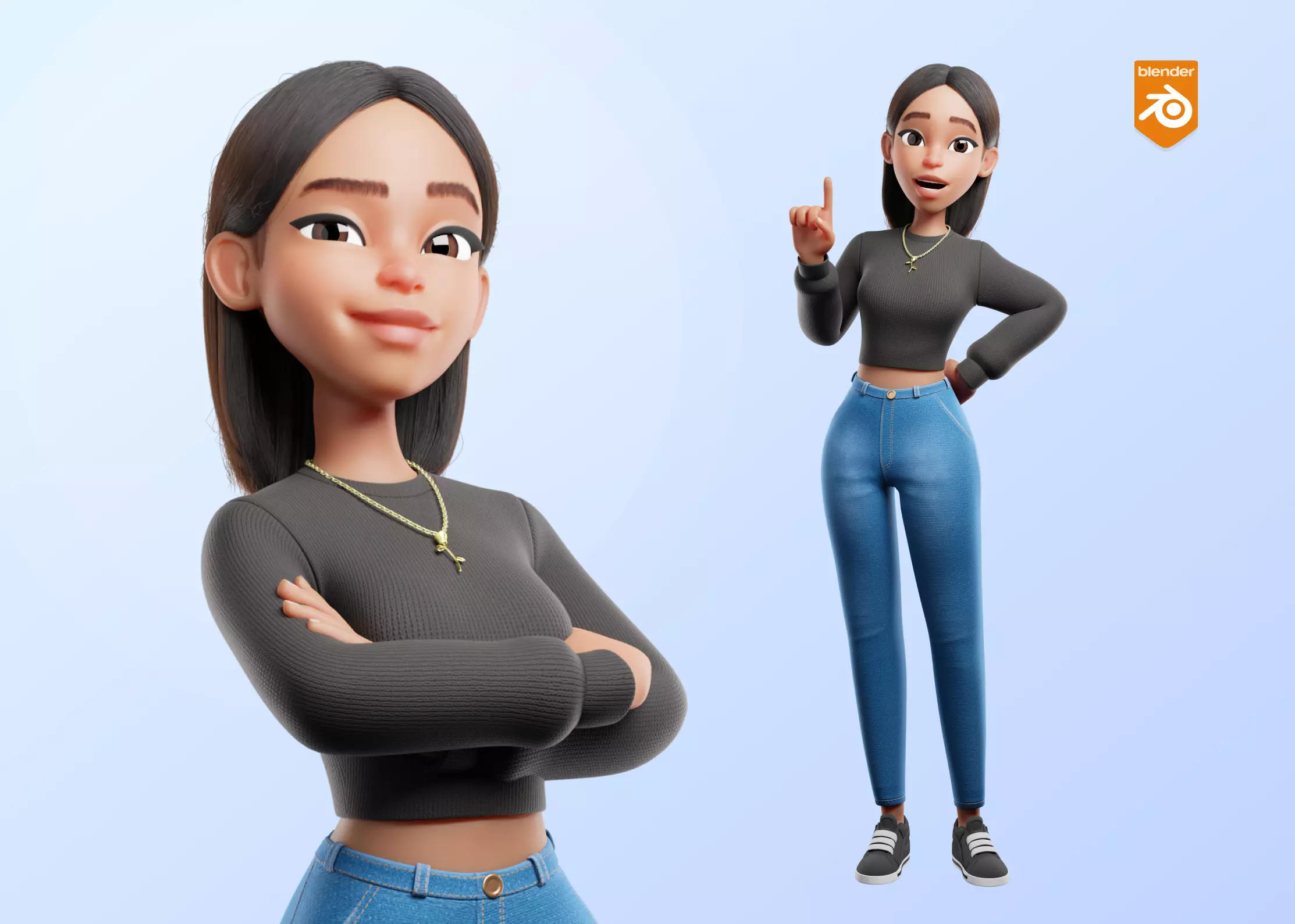 Cartoon Black Woman Teen